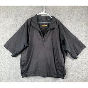 Dockers Windbreaker Mens XL Gray 1/4 Zip Short Sleeve Stain Defender Golf